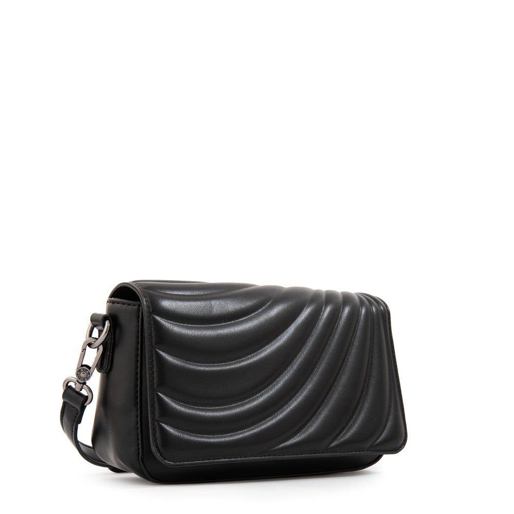 Cartera bandolera con tapa ocean mediana negro