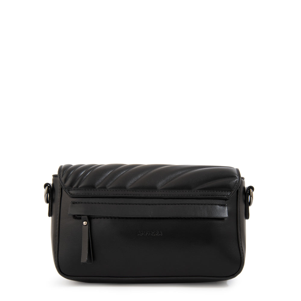 Cartera Bandolera con tapa ocean mediana negro