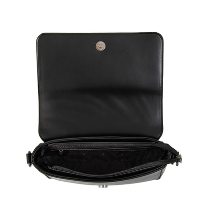 Cartera Bandolera con tapa ocean mediana negro