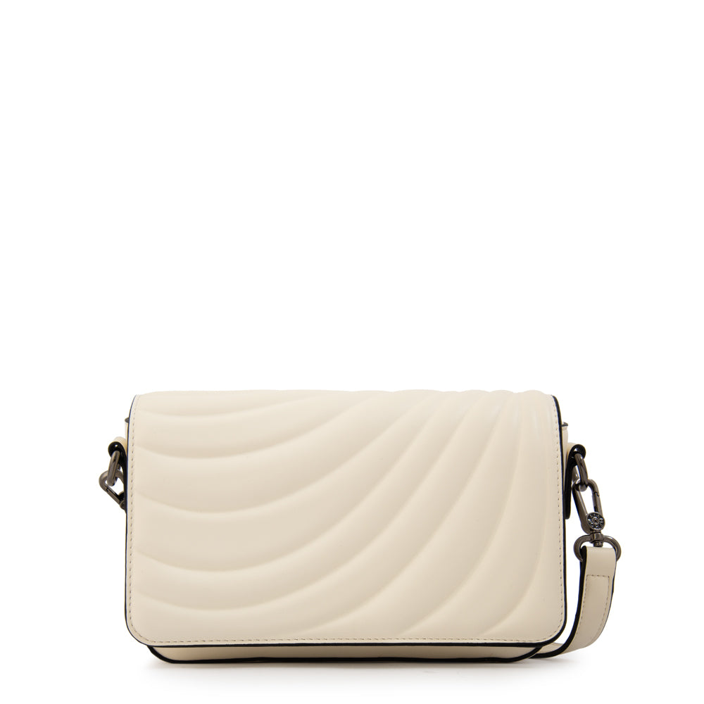 Cartera bandolera con tapa ocean mediana blanco
