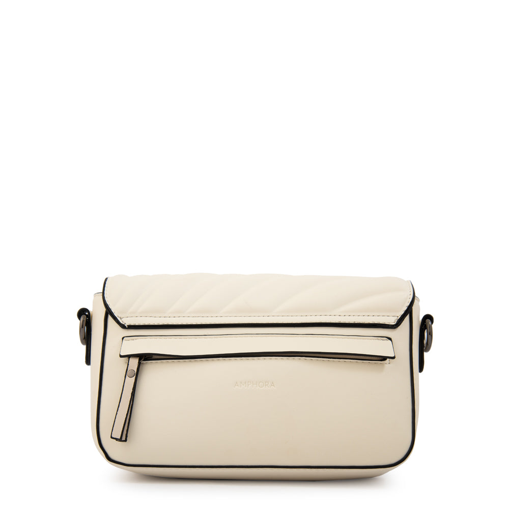 Cartera bandolera con tapa ocean mediana blanco