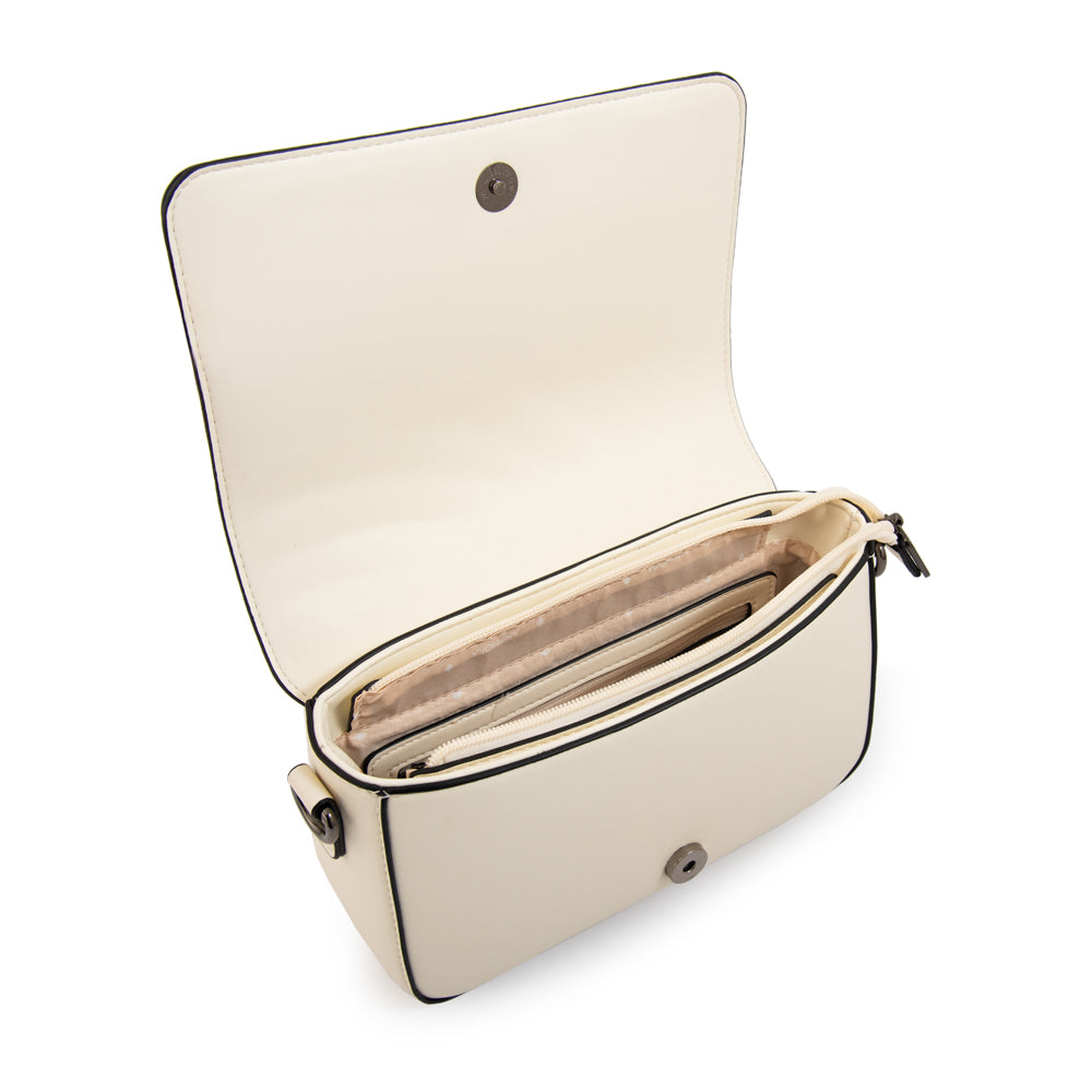 Cartera bandolera con tapa ocean mediana blanco