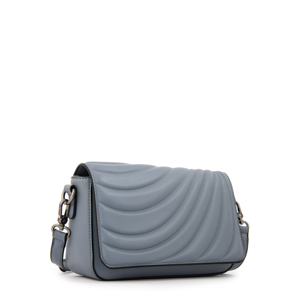 Cartera bandolera con tapa ocean mediana denim