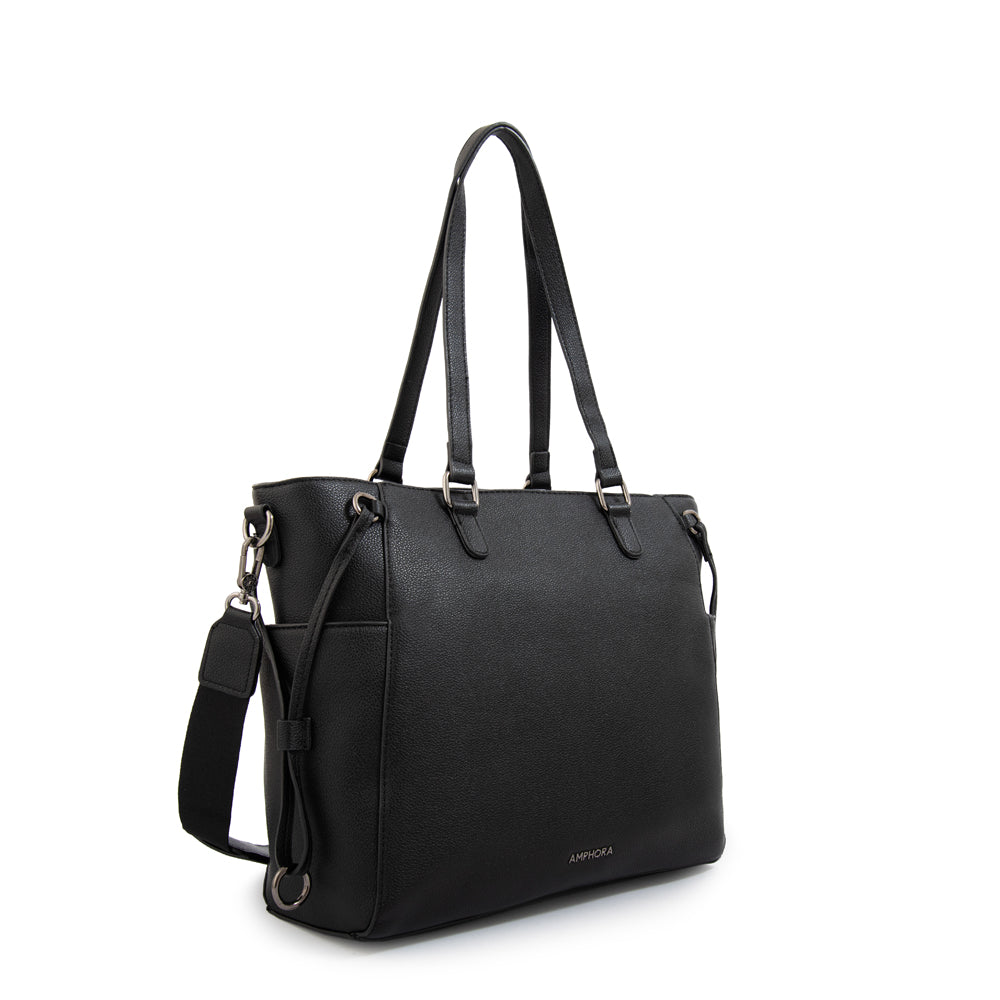 Cartera tote porta notebook romina grande negro