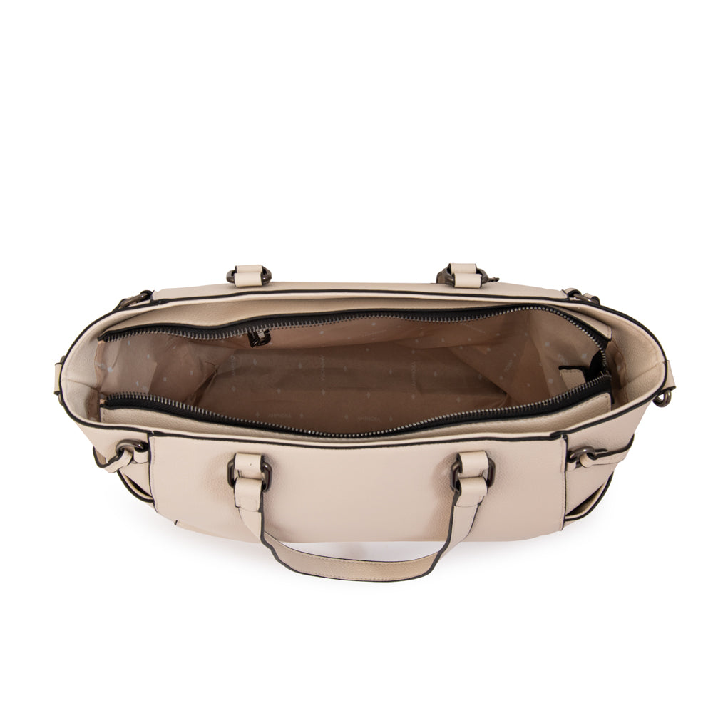 Cartera tote porta notebook romina blanco crudo