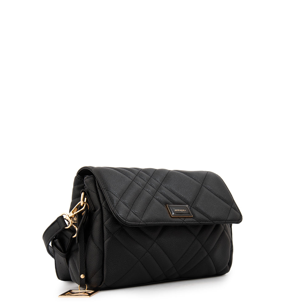 Cartera bandolera con tapa anisa pequeña negro