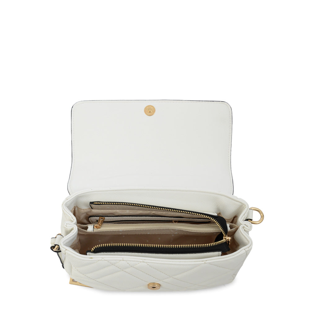 Cartera bandolera con tapa anisa pequeña blanco