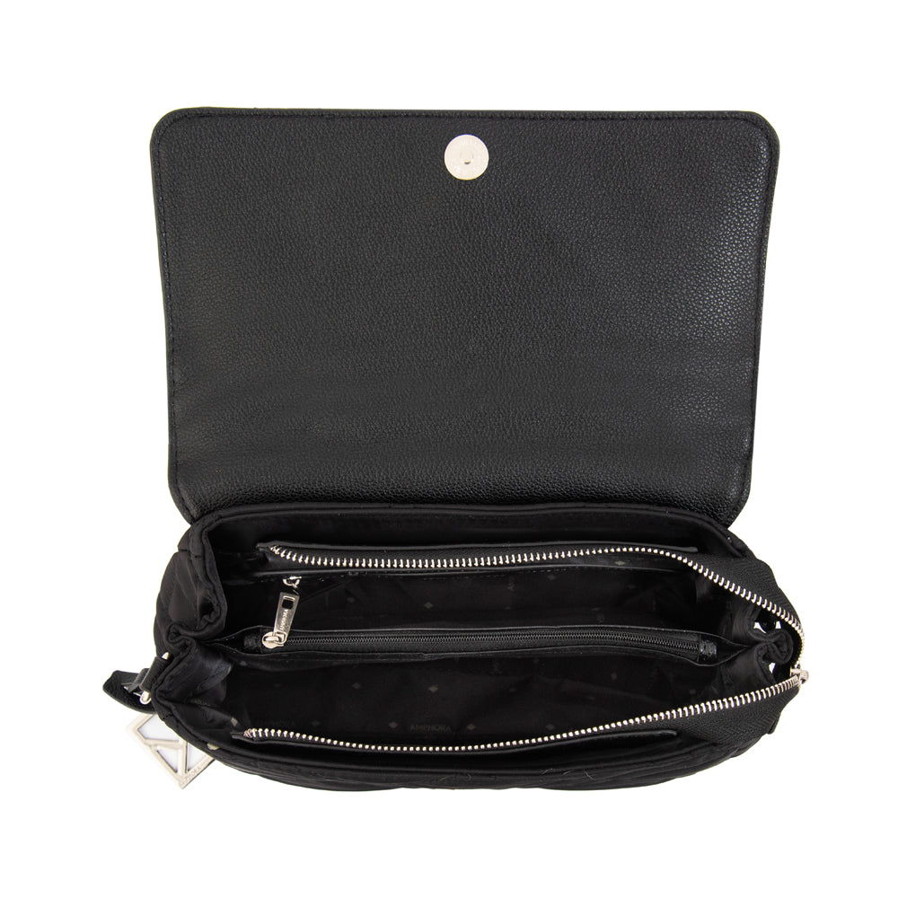 Cartera bandolera con tapa anisa pequeña negro especial