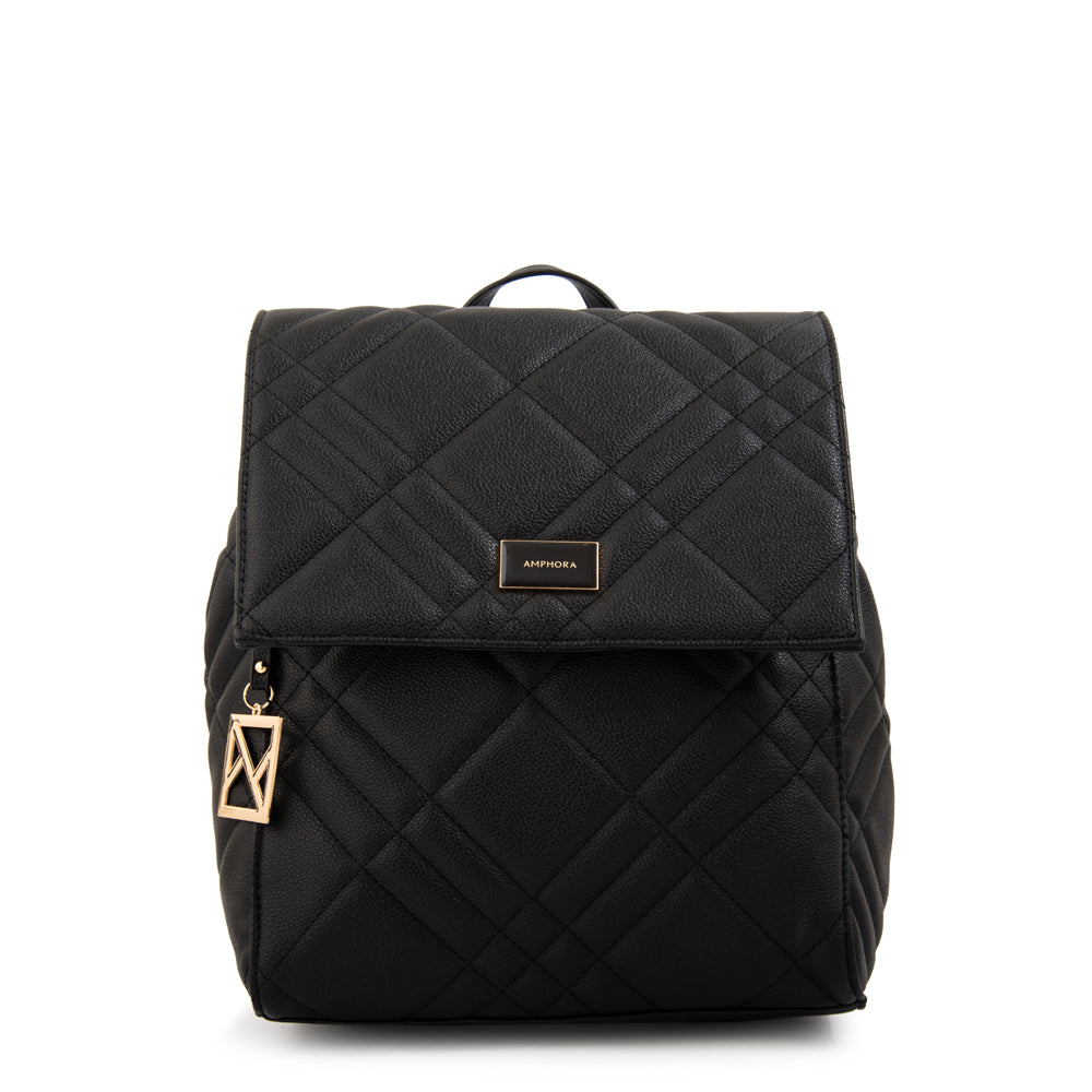 Mochila con tapa anisa mediana negro