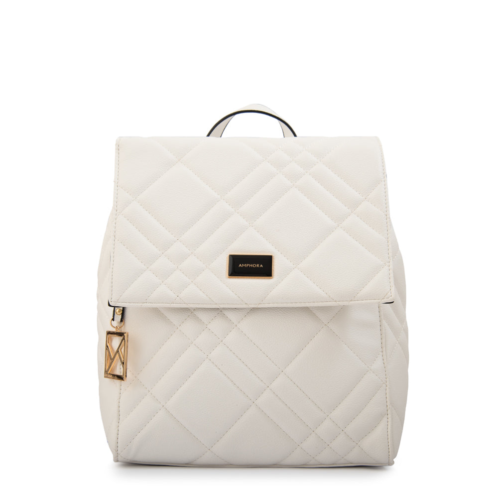 Mochila con tapa anisa mediana blanco