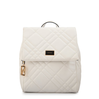 Mochila con tapa anisa mediana blanco