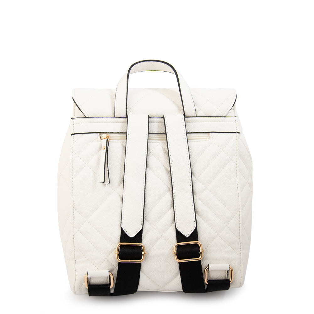 Mochila con tapa anisa mediana blanco
