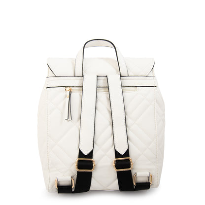 Mochila con tapa anisa mediana blanco