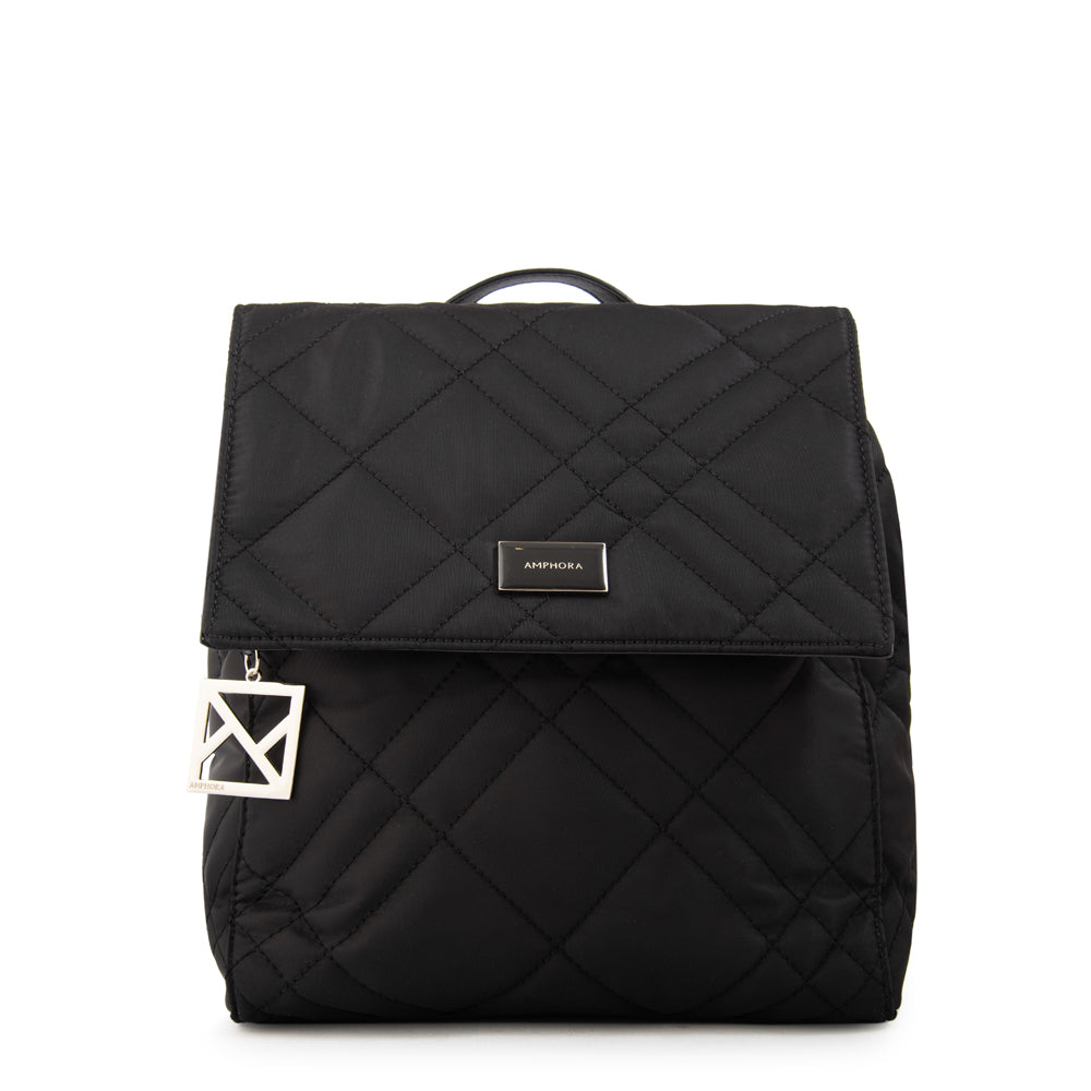 Mochila con tapa anisa mediana negro especial