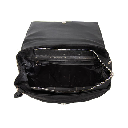 Mochila con tapa anisa mediana negro especial