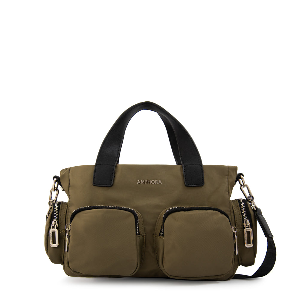 Cartera bandolera teri mediana verde oliva