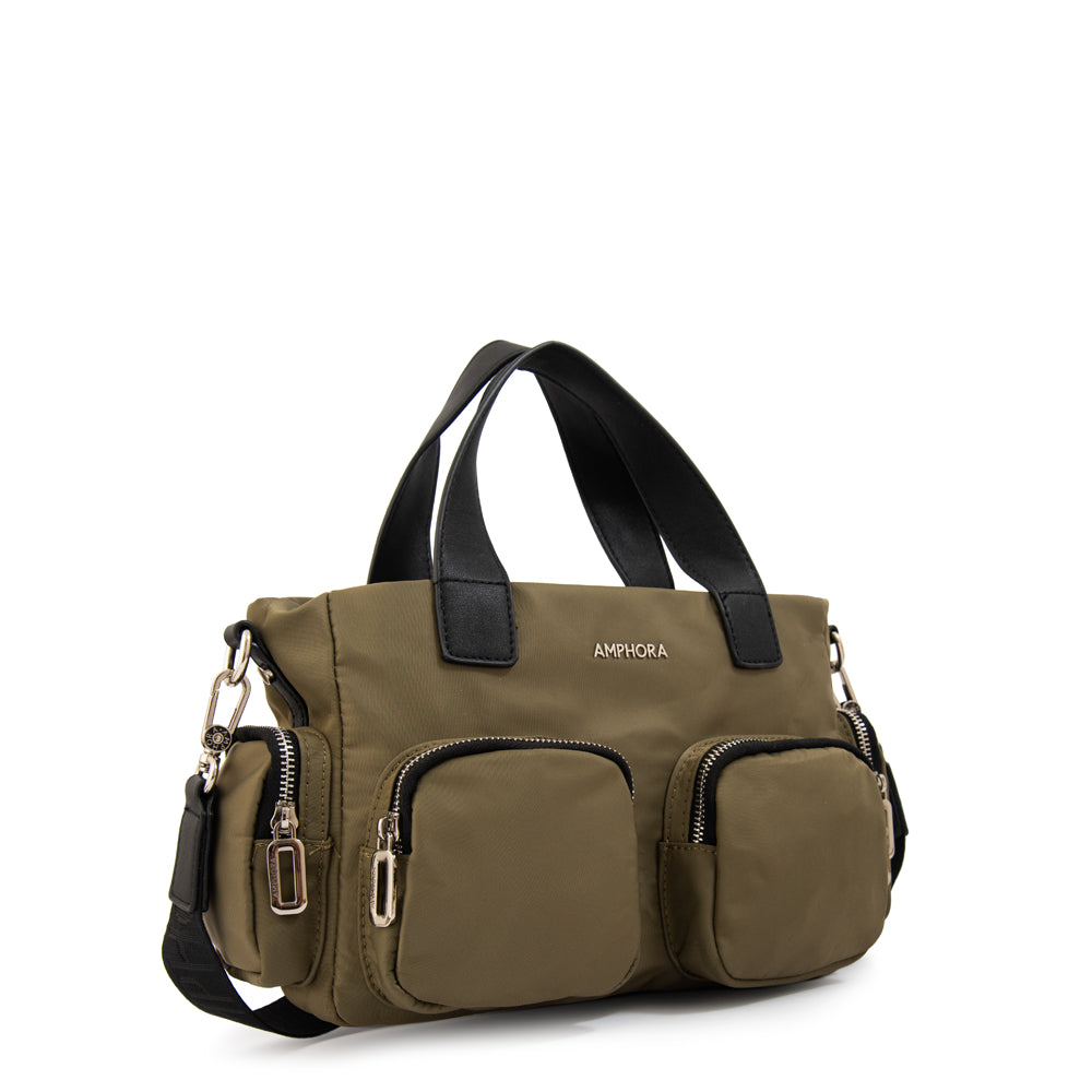 Cartera bandolera teri mediana verde oliva