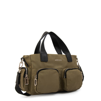 Cartera Bandolera teri mediana verde oliva