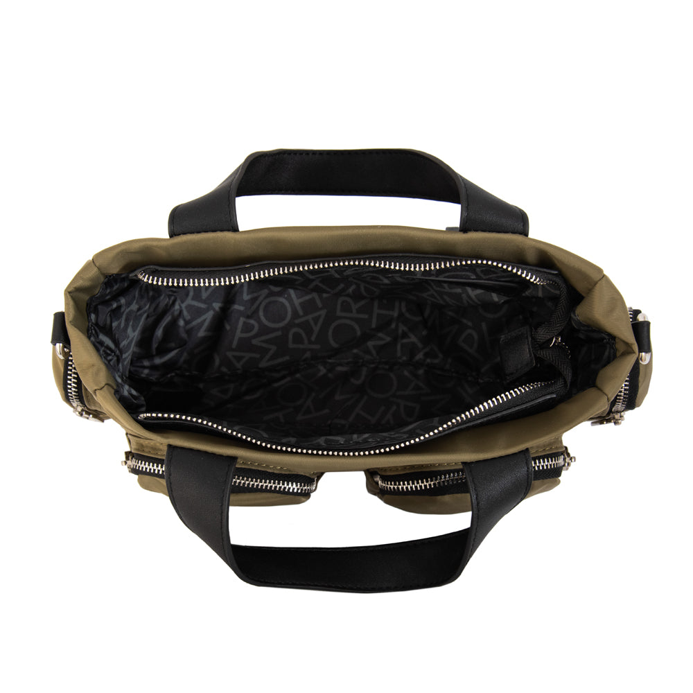 Cartera bandolera teri mediana verde oliva