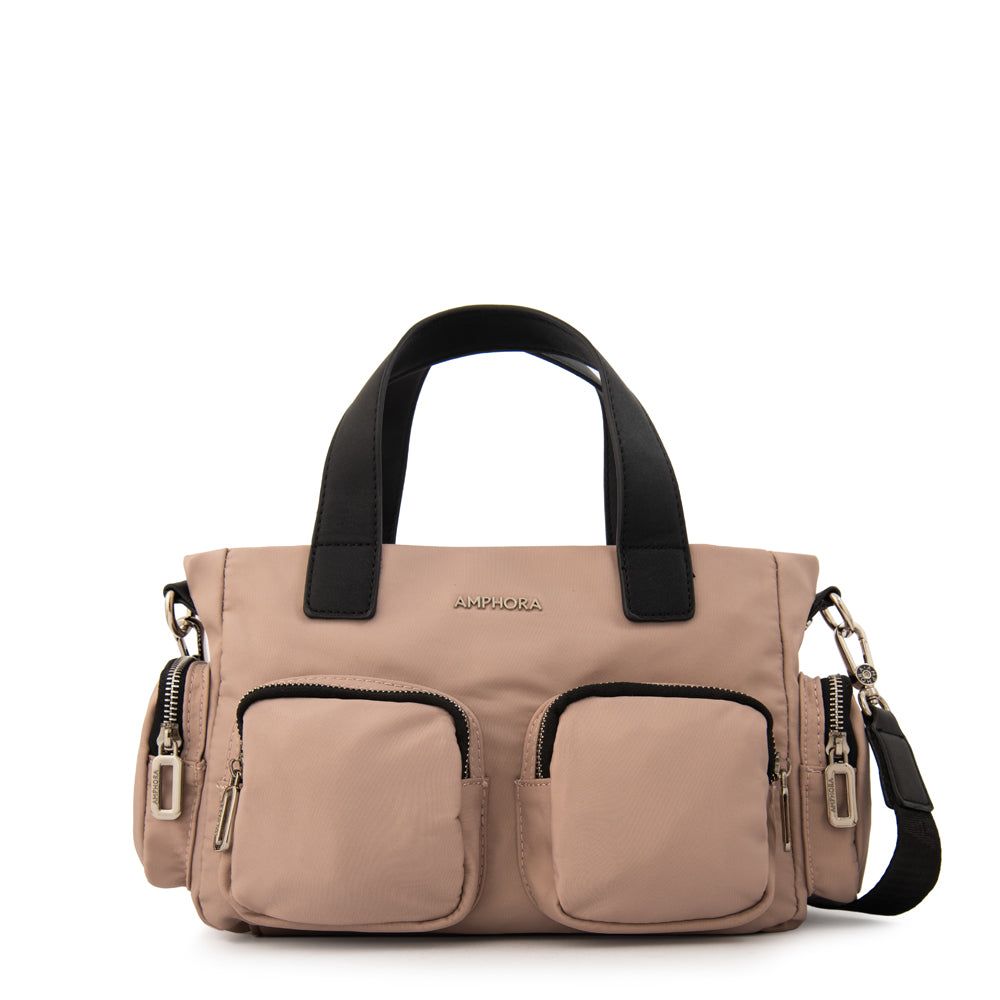 Cartera bandolera teri mediana rosa viejo