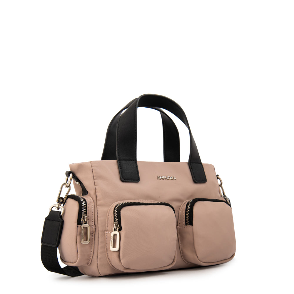 Cartera bandolera teri mediana rosa viejo