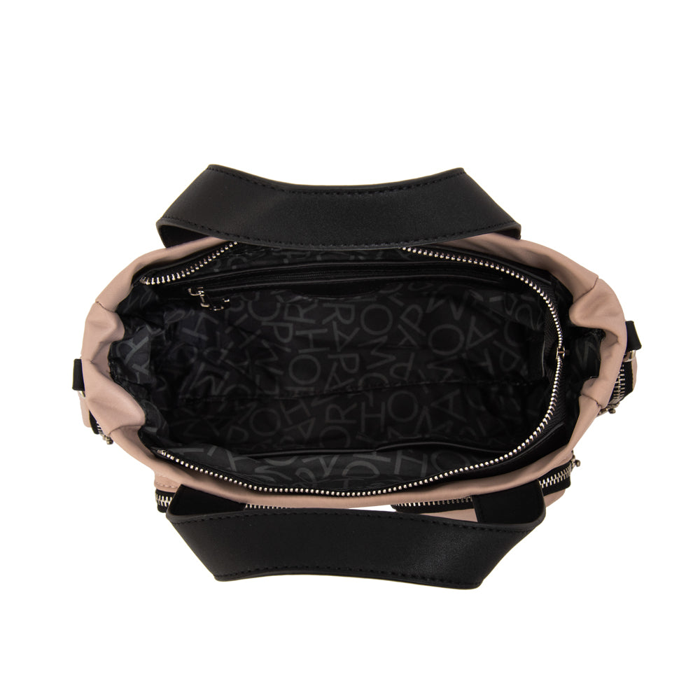 Cartera bandolera teri mediana rosa viejo
