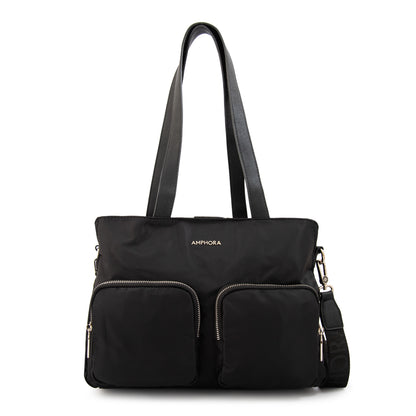 Cartera tote teri mediana negro