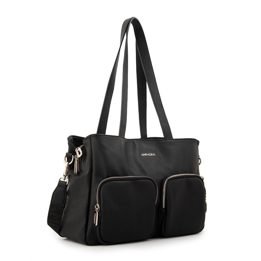 Cartera tote teri mediana negro especial