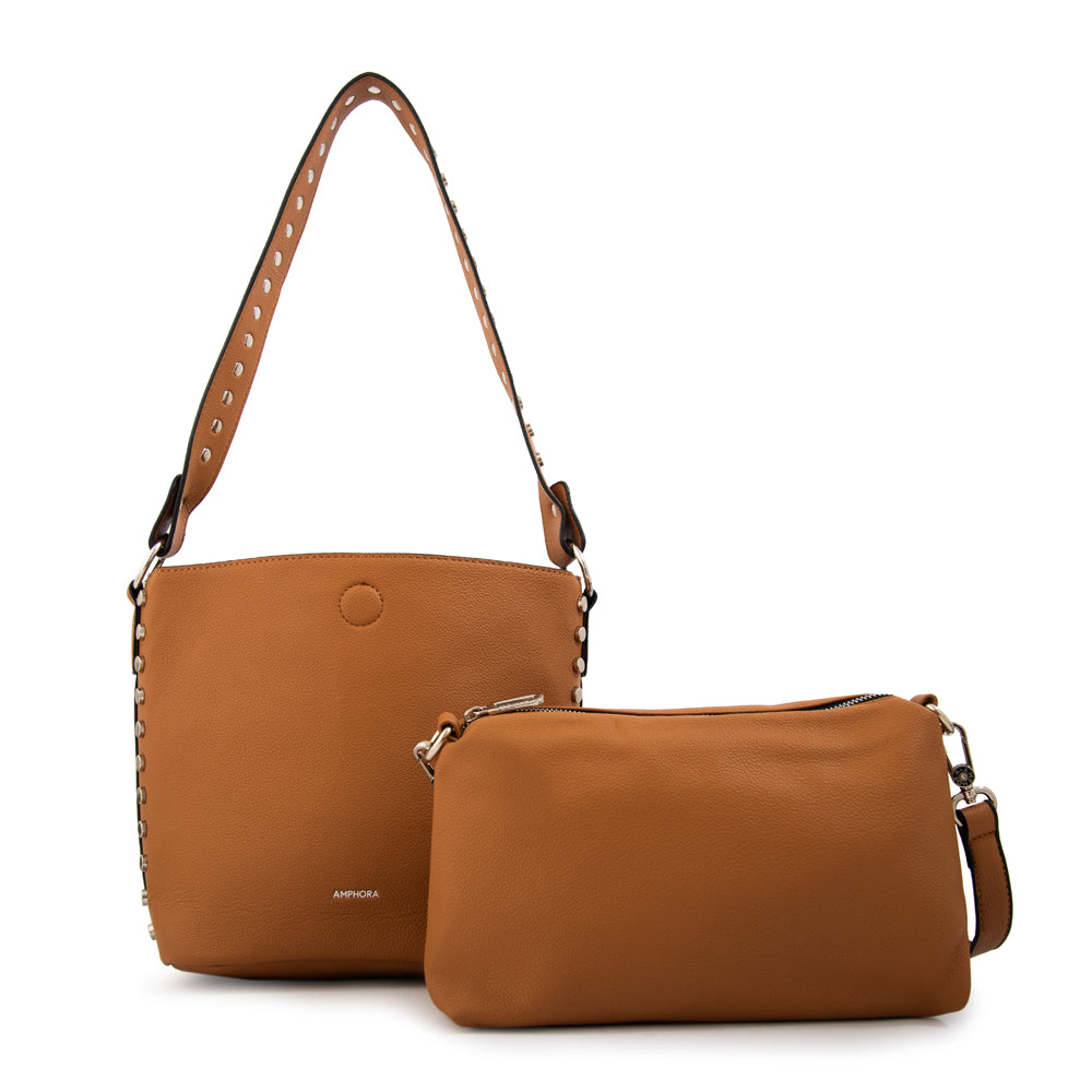 Cartera bandolera eloisse mediana camel