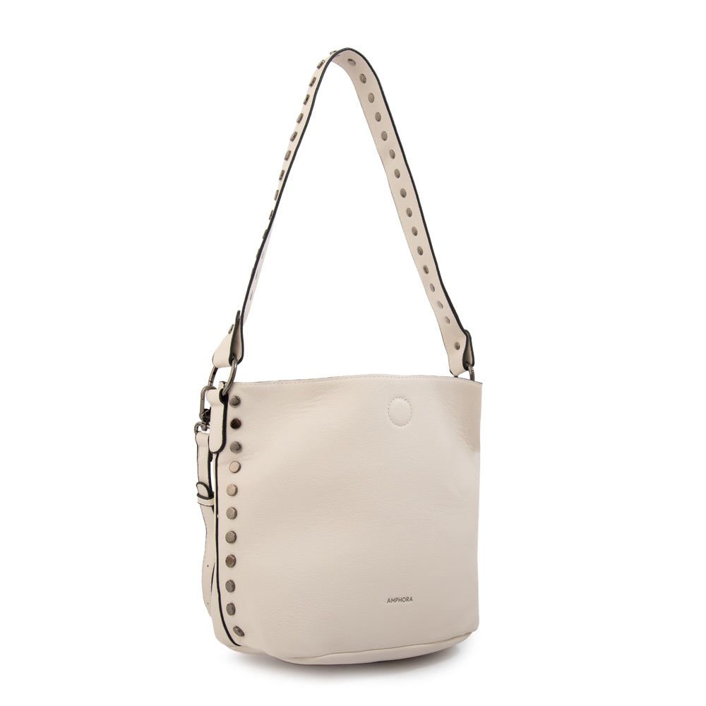 Cartera bandolera eloisse mediana blanco crudo