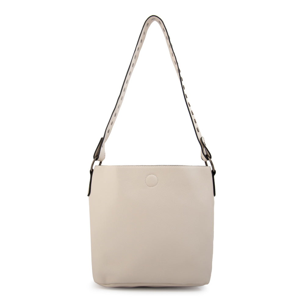 Cartera bandolera eloisse mediana blanco crudo