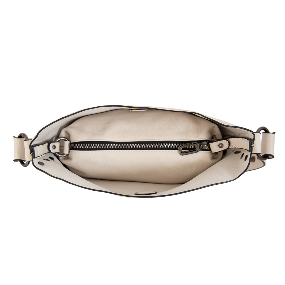 Cartera bandolera eloisse mediana blanco crudo