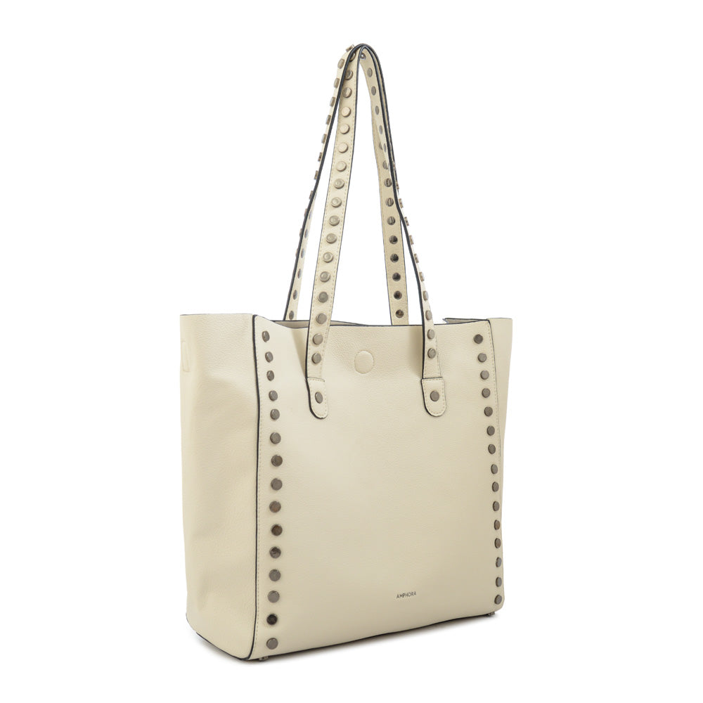 Cartera tote eloisse grande blanco crudo