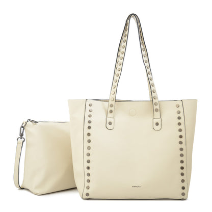 Cartera tote eloisse grande blanco crudo