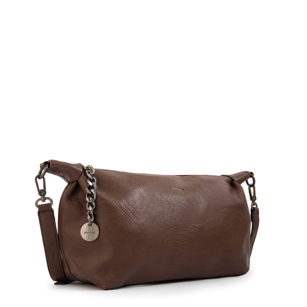 Cartera corte oval tiare mediana café oscuro