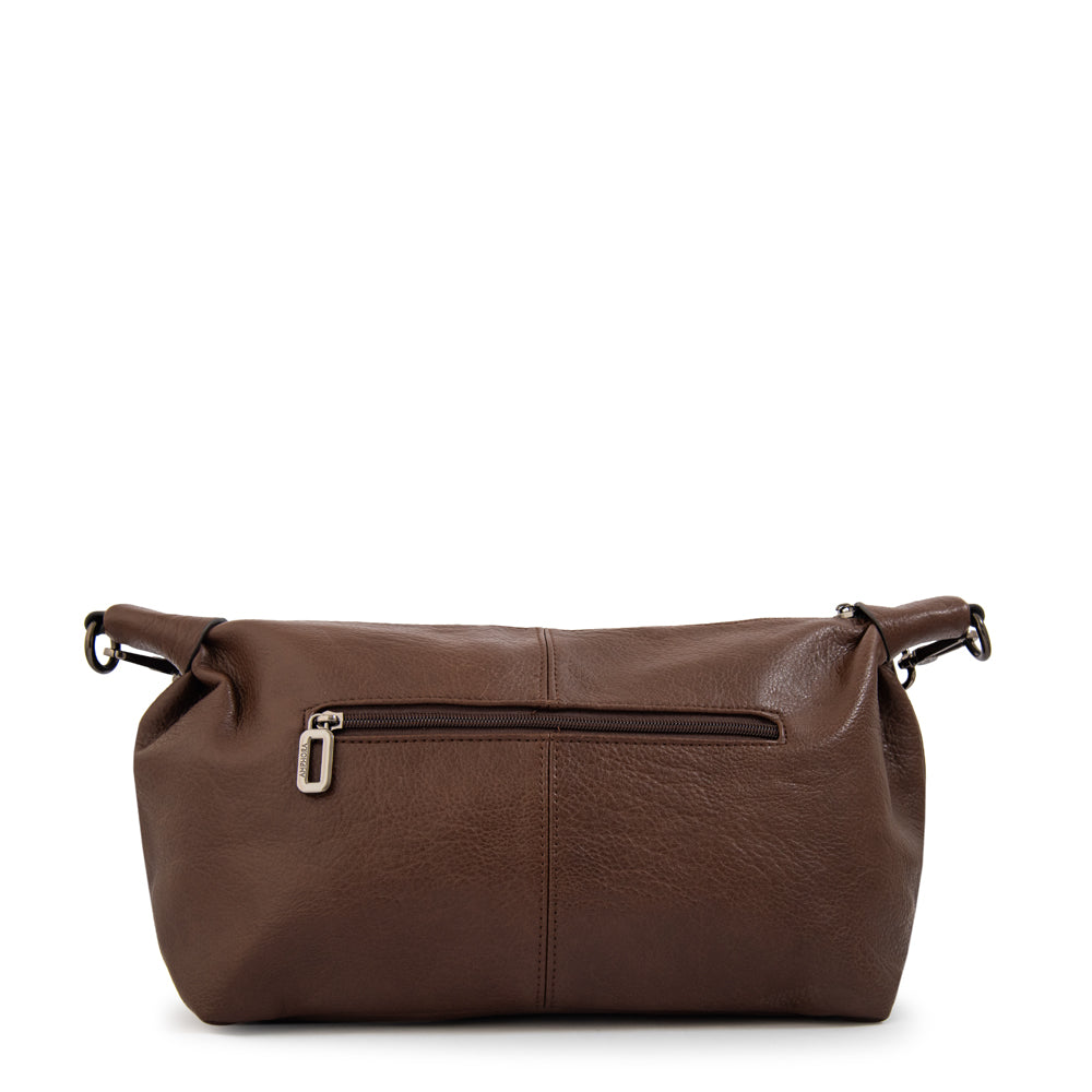 Cartera corte oval tiare mediana café oscuro