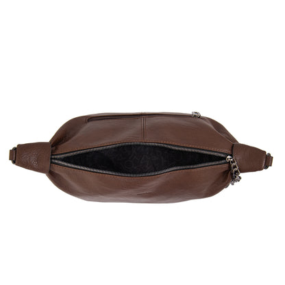 Cartera corte oval tiare mediana café oscuro