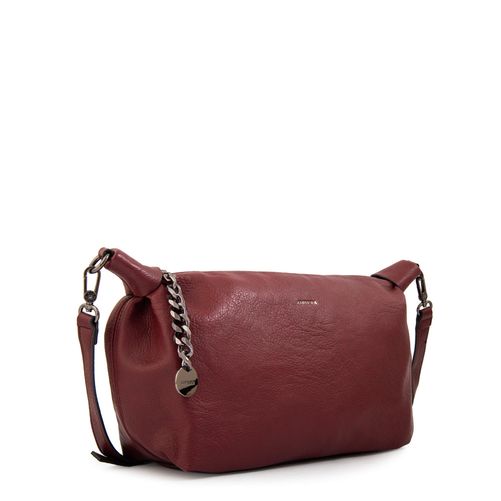 Cartera corte oval tiare mediana burdeo