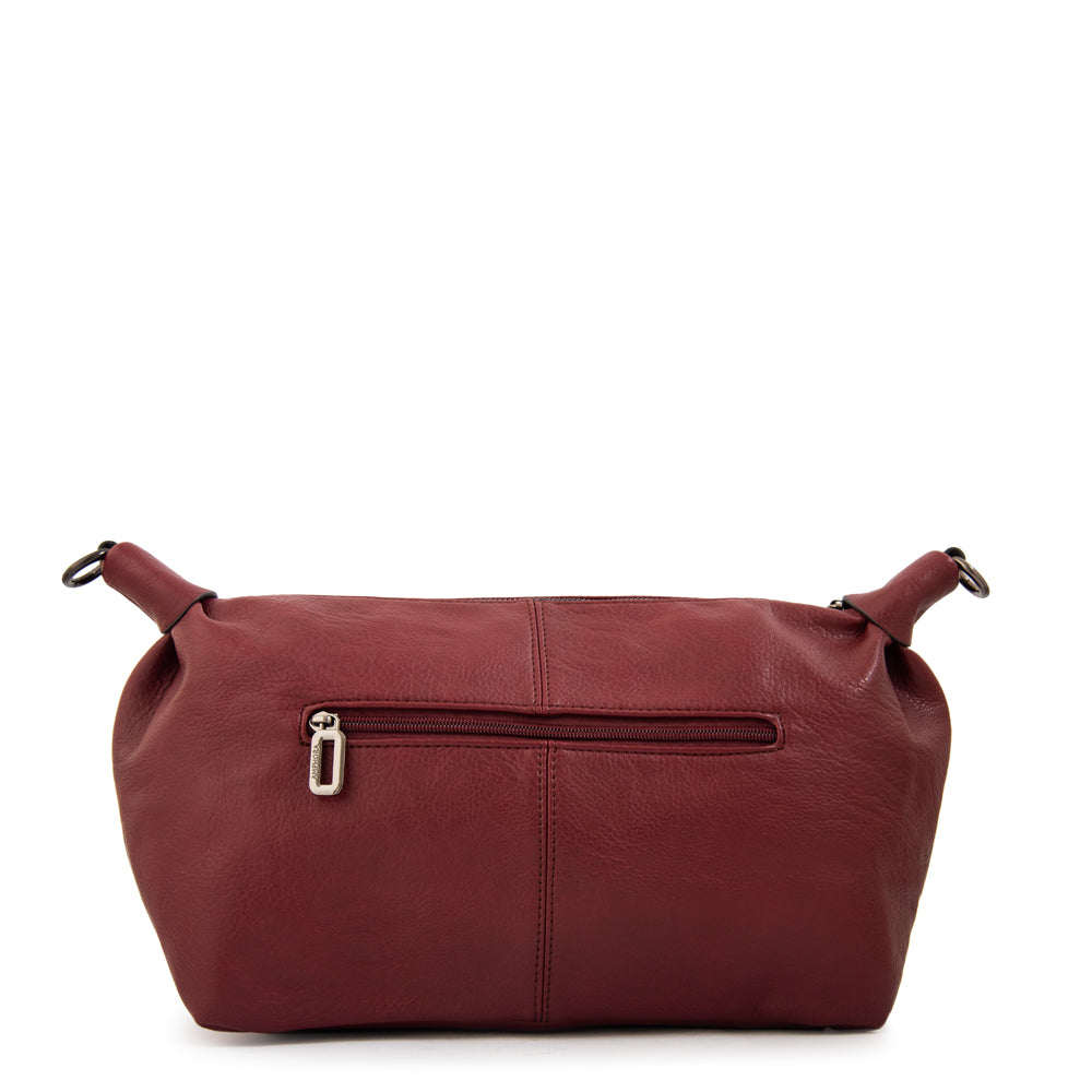 Cartera corte oval tiare mediana burdeo