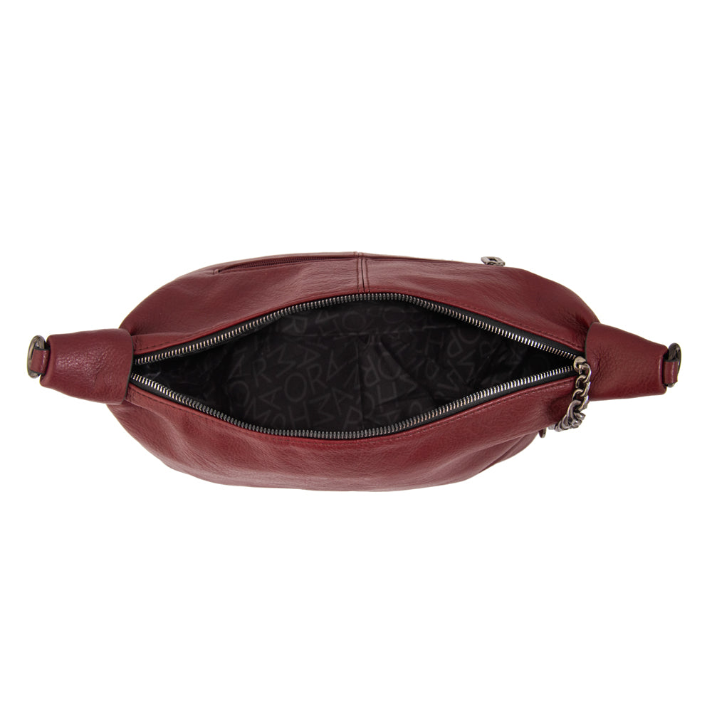 Cartera corte oval tiare mediana burdeo