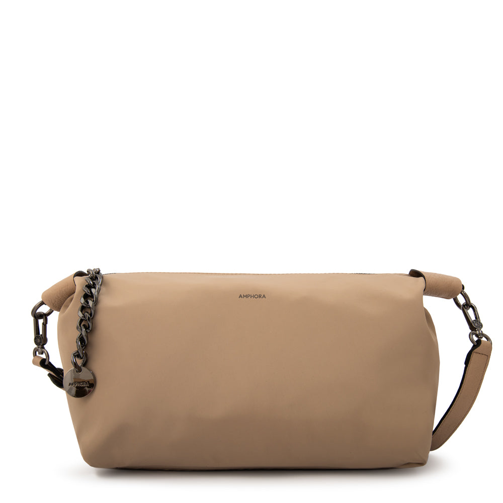 Cartera corte oval tiare mediana beige