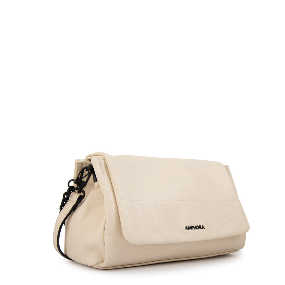 Cartera bandolera tatiana pequeña blanco crudo
