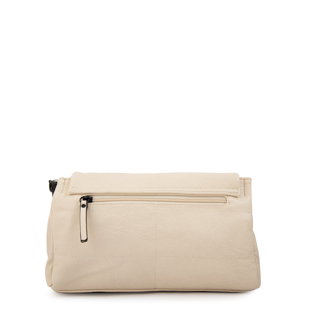 Cartera bandolera tatiana pequeña blanco crudo