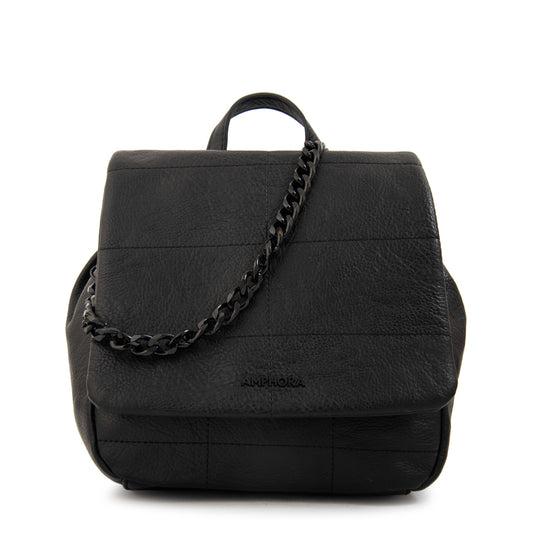 Mochila con tapa tatiana pequeña negro