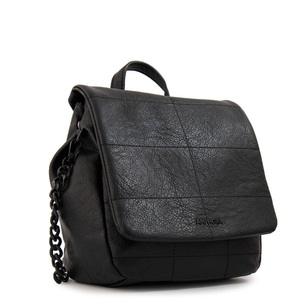 Mochila con tapa tatiana pequeña negro
