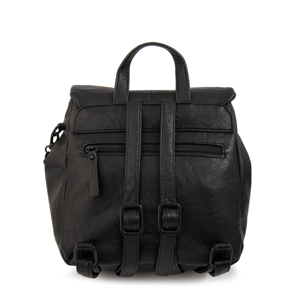 Mochila con tapa tatiana pequeña negro