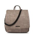 Mochila con tapa tatiana pequeña plateado oscuro