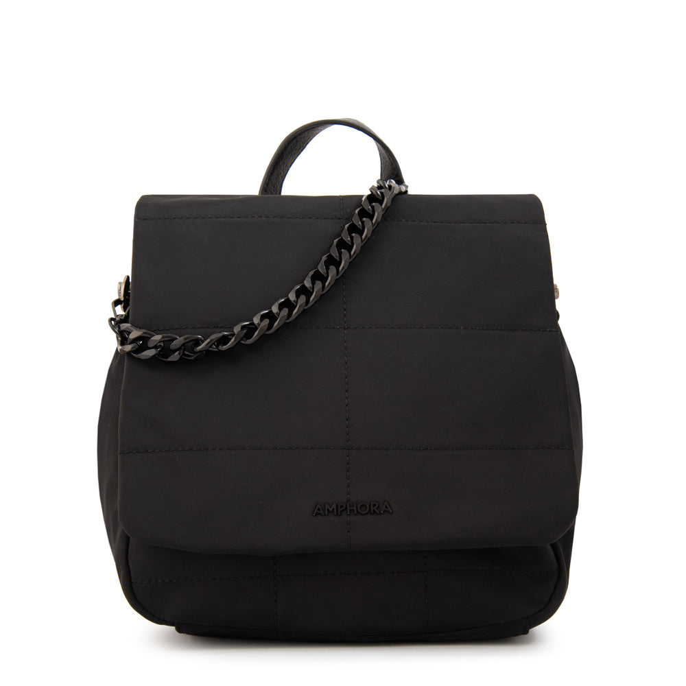 Mochila con tapa tatiana pequeña negro