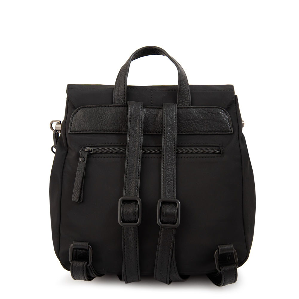 Mochila con tapa tatiana pequeña negro