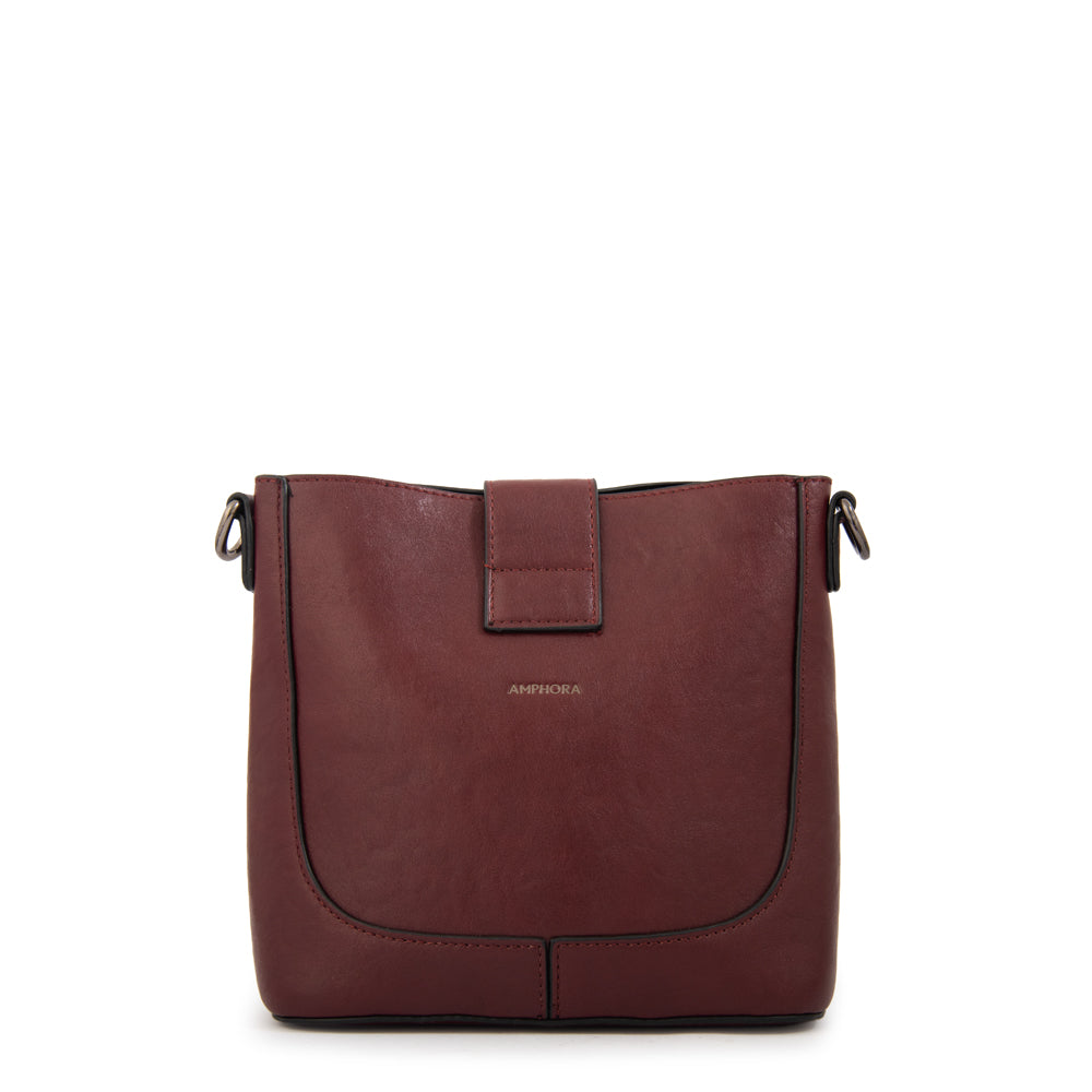 Cartera bandolera romina pequeña burdeo